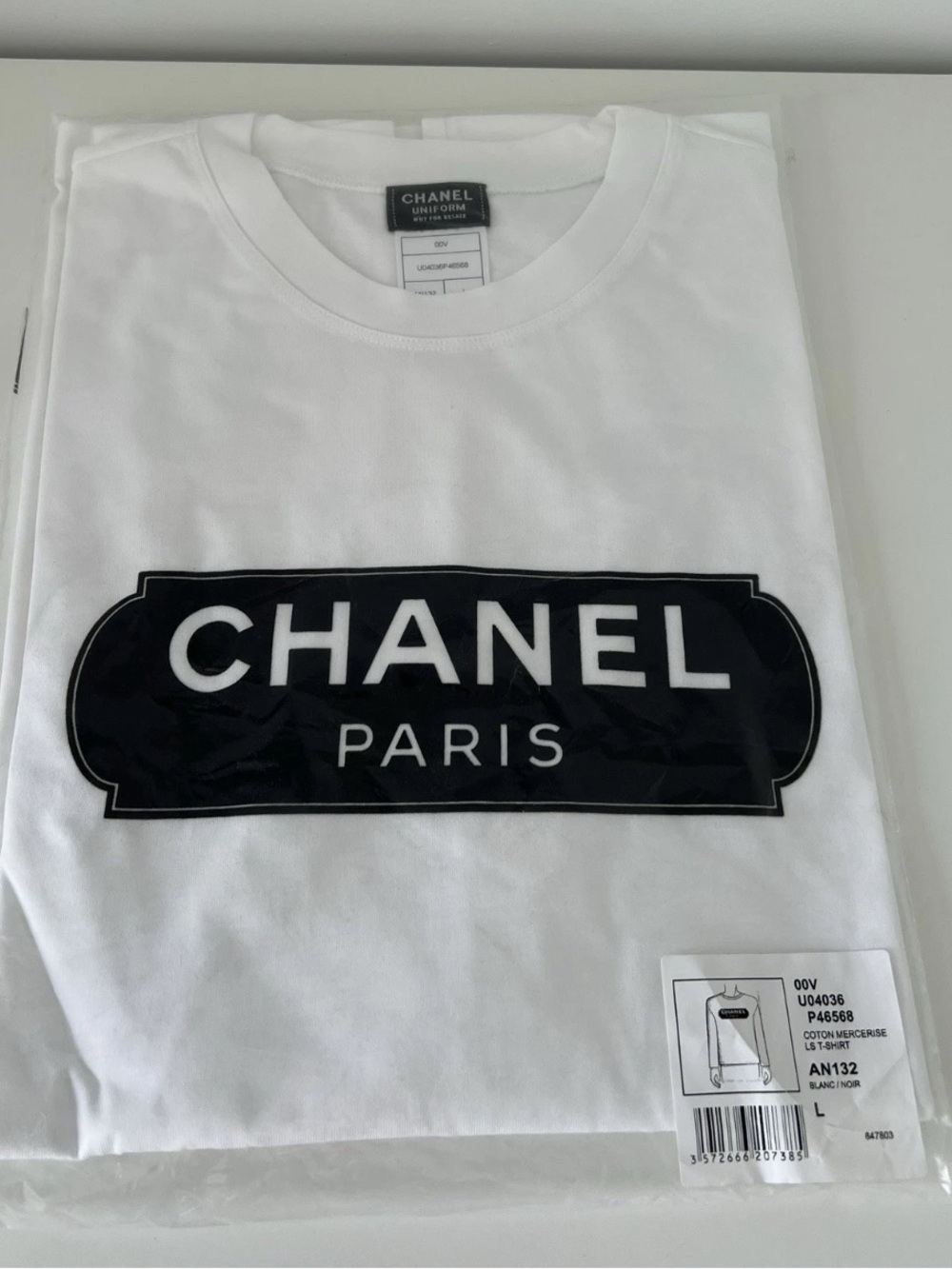 CHANEL uniforme T-shirt | Men’s Large | long Sleeve | Homme